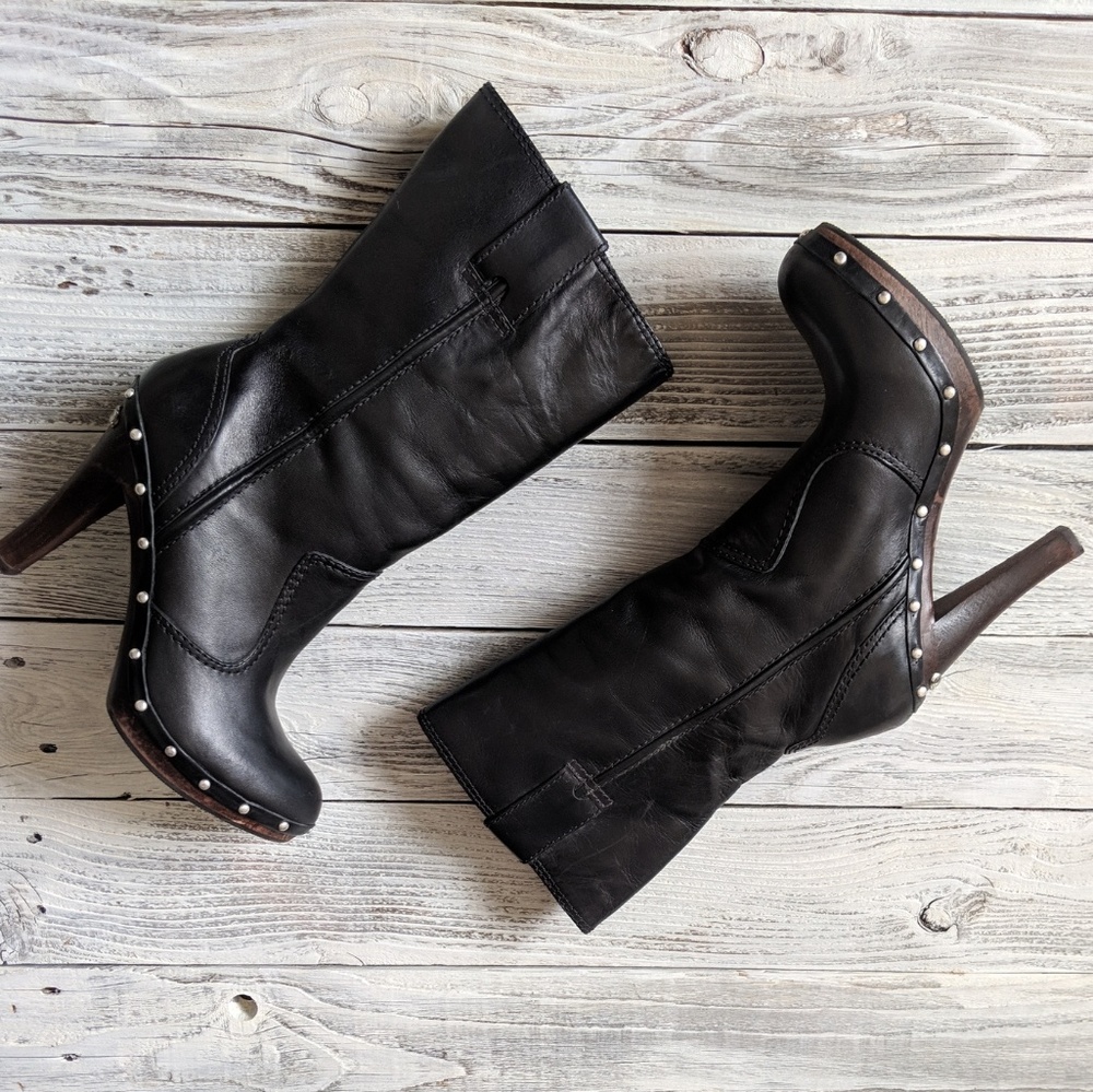MICHAEL KORS • Studded Sole Leather Ankle Booties